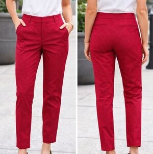 Talbots Petites Signature Red Jacquard Ankle Pants – Size 4P NEW